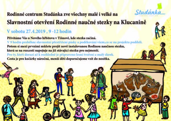 Plakát akce: Slavnostní otevření Rodinné naučné stezky na Klucanině