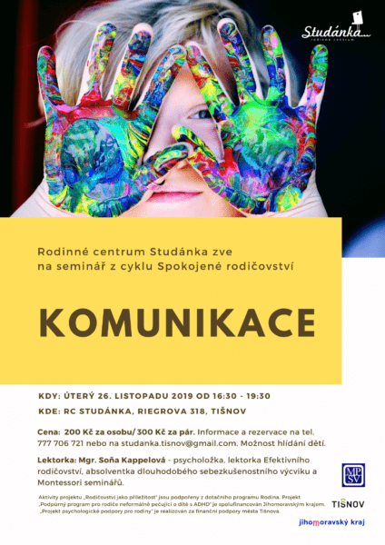 Plakát akce: Komunikace z cyklu Spokojené rodičovství
