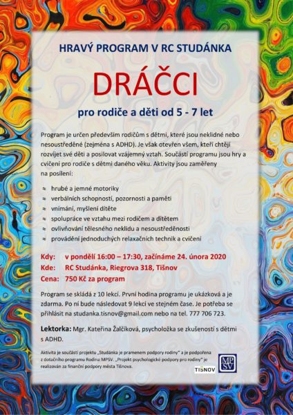 Plakát akce: Dráčci – začínáme PO 24.2.2020