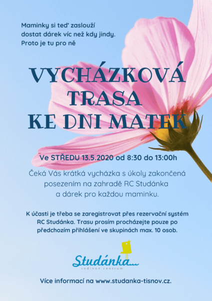 Plakát akce: Vycházková trasa ke Dni matek