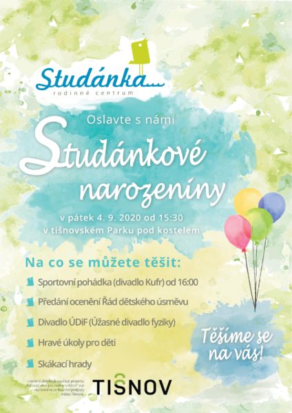 Plakát akce: Studánkové narozeniny – prima odpoledne pro rodiny s dětmi
