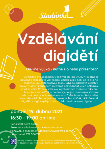 Plakát akce: Vzdělávání digidětí
