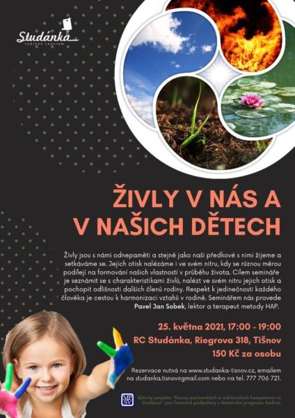 Plakát akce: Živly v nás a v našich dětech – zrušeno