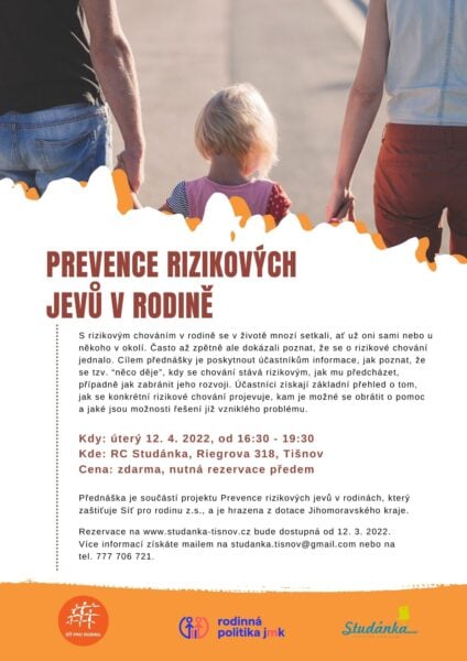 Plakát akce: Prevence rizikových jevů v rodině