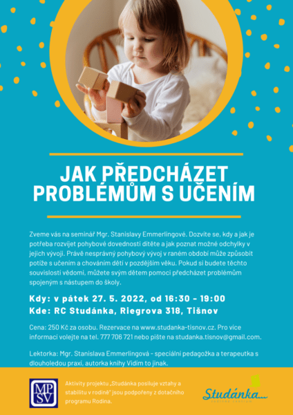 Plakát akce: Jak předcházet problémům s učením