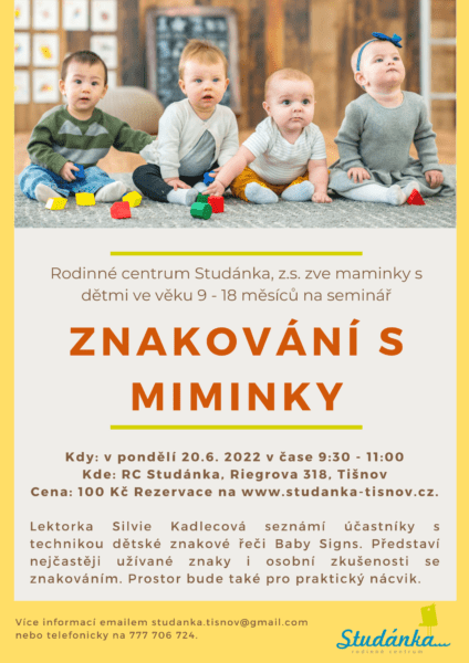 Plakát akce: Znakování s miminky
