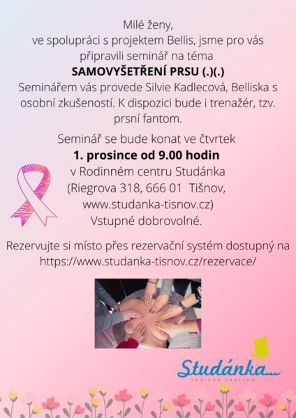 Plakát akce: Jak na samovyšetření prsu (.)(.)