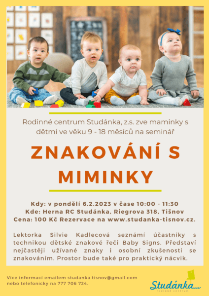 Plakát akce: Znakování s miminky