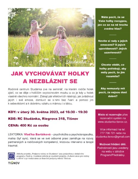 Plakát akce: Jak vychovávat holky a nezbláznit se