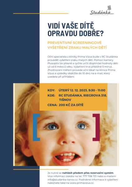 Plakát akce: Vidí vaše dítě opravdu dobře?