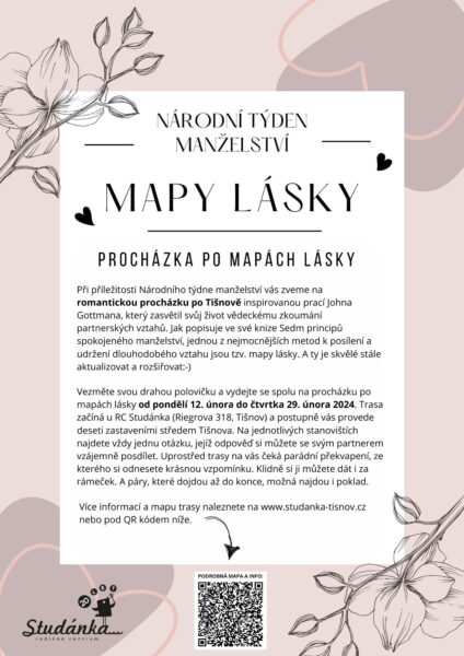 Plakát akce: Národní týden manželství – procházka po mapách lásky