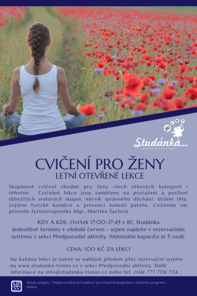 Plakát akce: Letní otevřená lekce cvičení