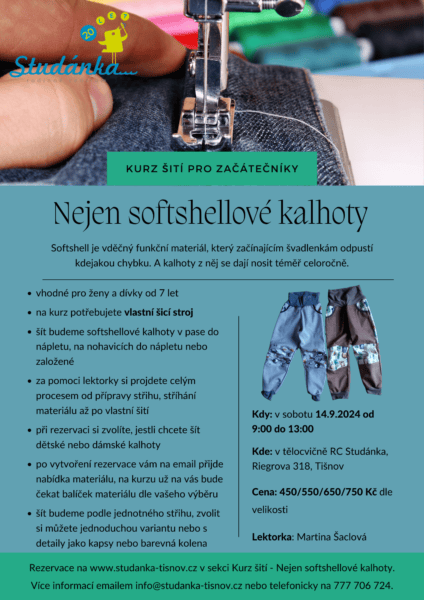 Plakát akce: Kurz šití – Nejen softshellové kalhoty