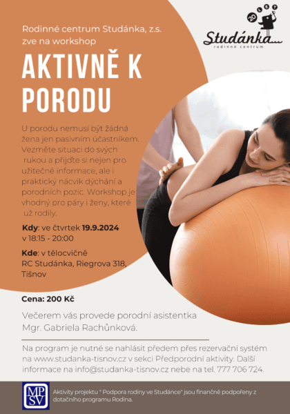 Plakát akce: Aktivně k porodu – ZRUŠENO