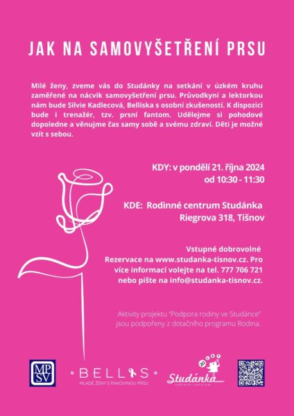Plakát akce: Jak na samovyšetření prsu