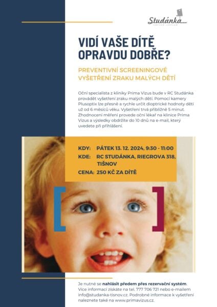 Plakát akce: Vidí vaše dítě opravdu dobře?