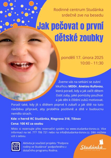 Plakát akce: Jak pečovat o první dětské zoubky