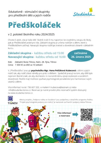 Plakát akce: Předškoláček – začínáme 26. 2. 2025