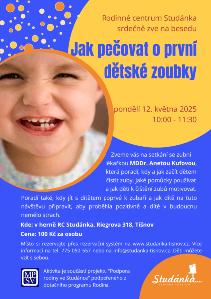 Plakát akce: Jak pečovat o první dětské zoubky