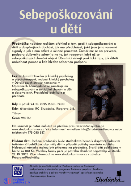 Plakát akce: Sebepoškozování u dětí