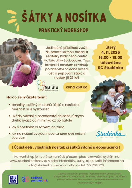 Plakát akce: Šátky a nosítka