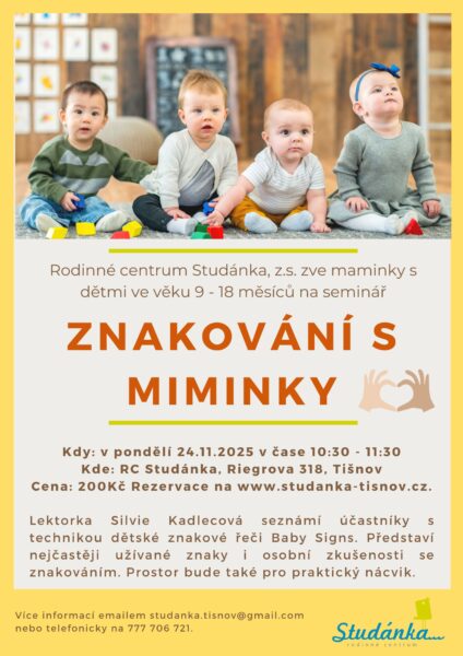 Plakát akce: Znakování s miminky