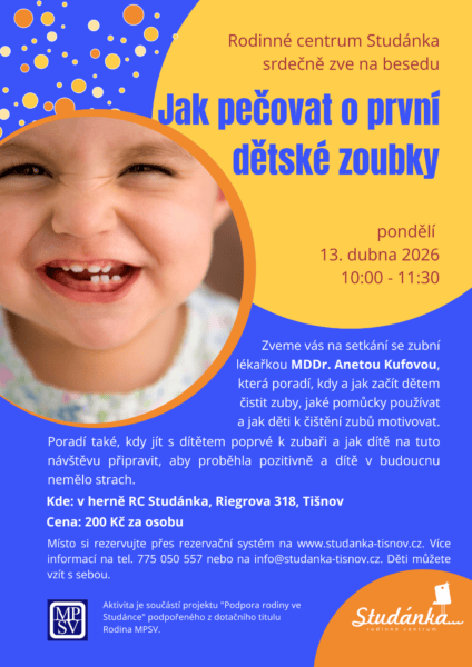 Plakát akce: Jak pečovat o první dětské zoubky