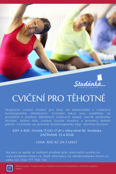 Plakát akce: Cvičení pro těhotné