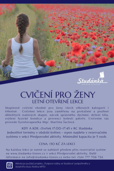 Plakát akce: Cvičení pro ženy – otevřená lekce