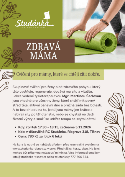 Plakát akce: Zdravá máma – začínáme 5.11.2026