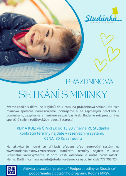 Plakát akce: Setkání s miminky